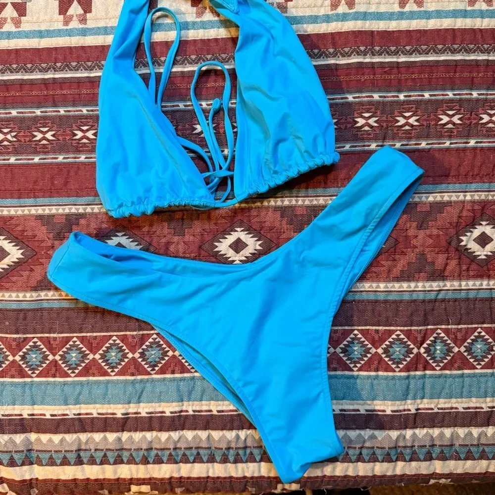 Frankie's Bikinis Vibrant Blue Bikini Set